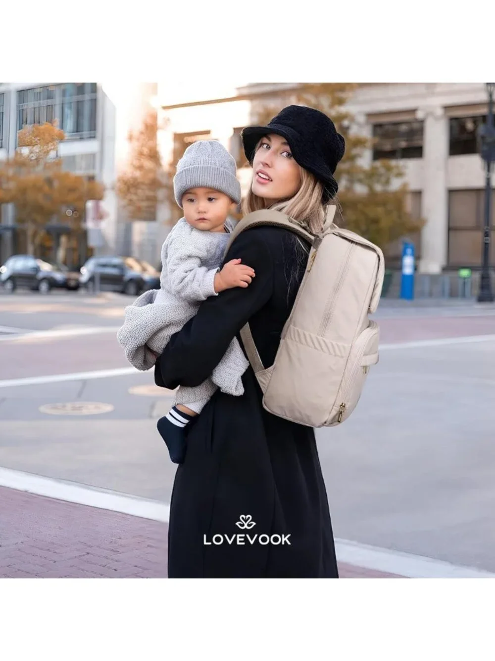 Stylish Waterproof Diaper Bag Backpack for Baby Travel, Includes Changing Pad